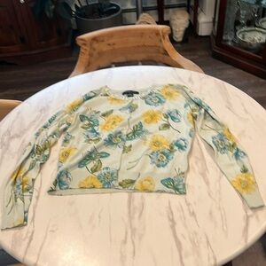 August Silk Petite Floral Sequined Cardigan